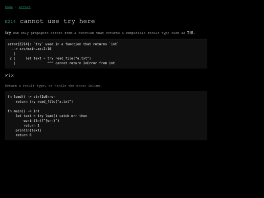 axon/errors/E214 screenshot