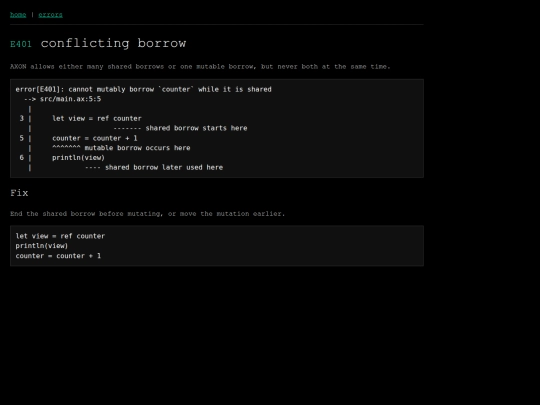 axon/errors/E401 screenshot