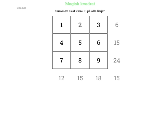 prosjekter/magiskkvadrat/magiskkvadrat screenshot