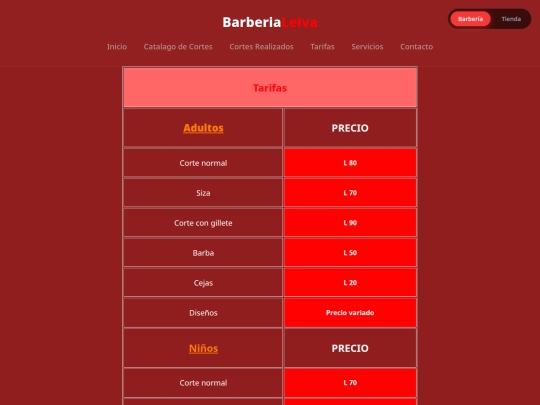 tarifas screenshot