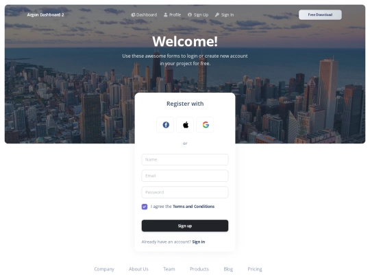pages/sign-up screenshot