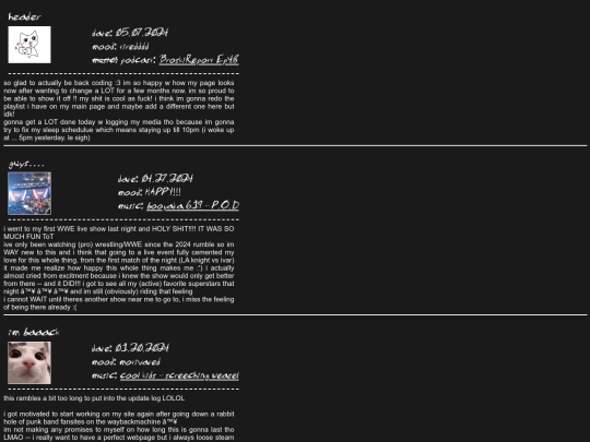 logs/blog screenshot