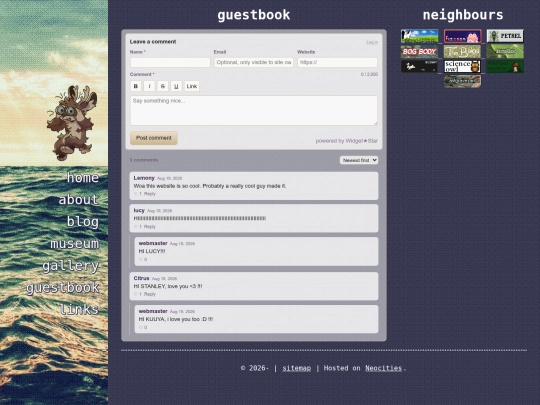 guestbook screenshot