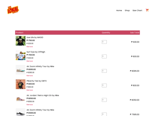 cart screenshot