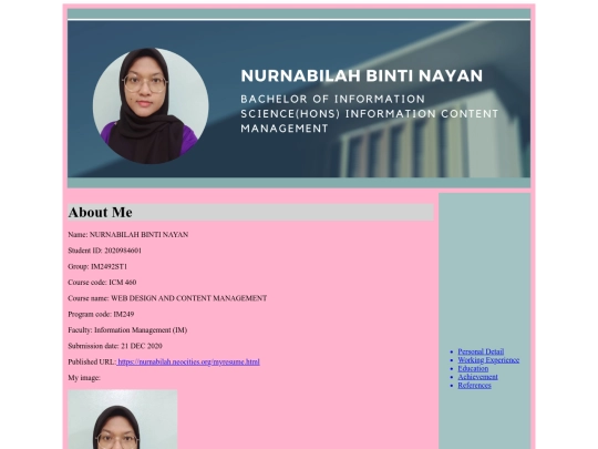 aboutme screenshot