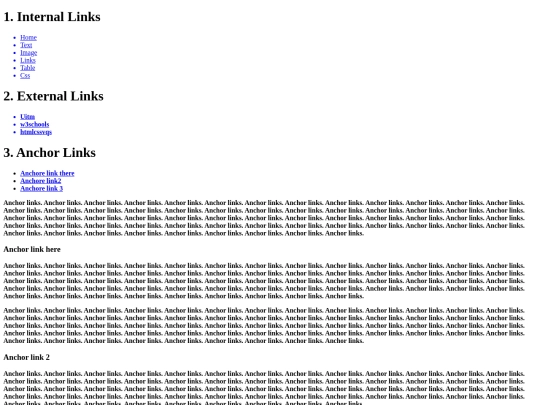 links screenshot