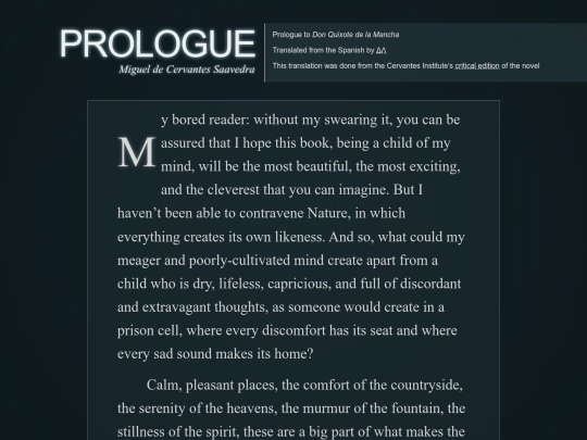 works/quixoteprologue screenshot