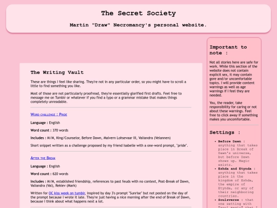 writing landing page screenshot