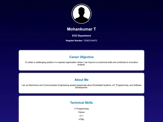 HTML/Portfolio screenshot