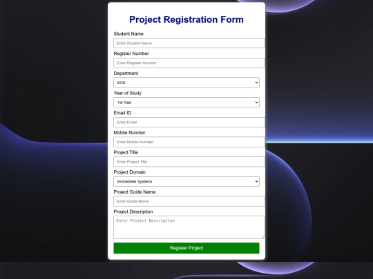 HTML/register forms screenshot