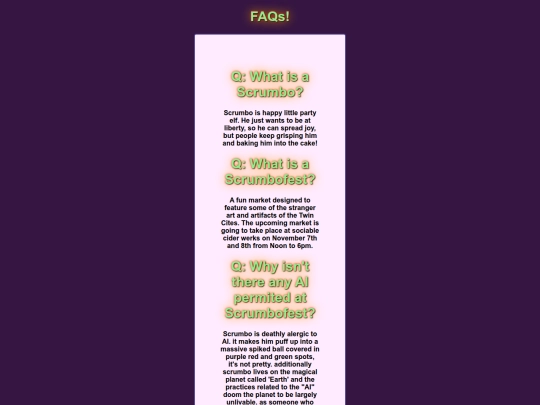 FAQs screenshot