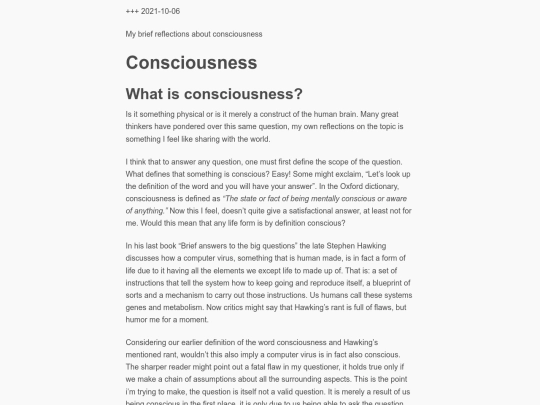 consciousness screenshot