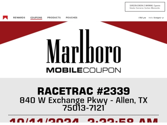 Coupon screenshot
