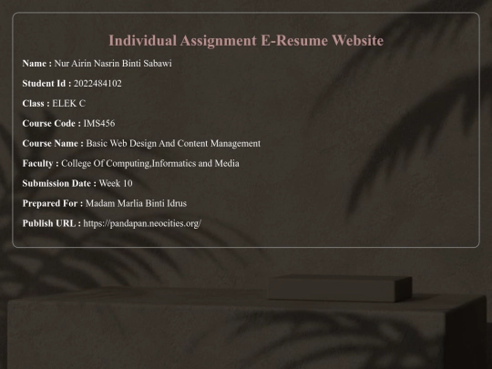 student screenshot