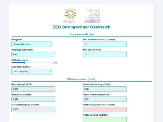 Energiemanagement screenshot