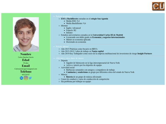 curriculumvitae screenshot