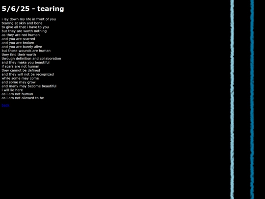 writing/tearing screenshot