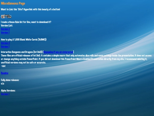 Miscellaneous screenshot