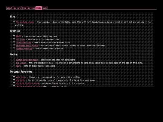 links screenshot