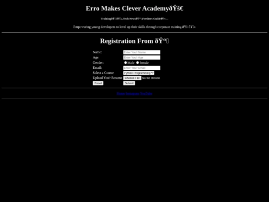 Male/register screenshot