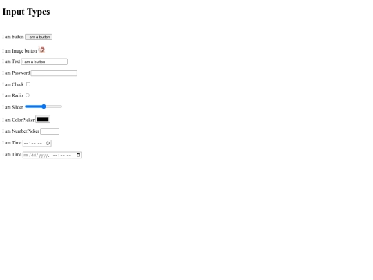 InputTypes screenshot