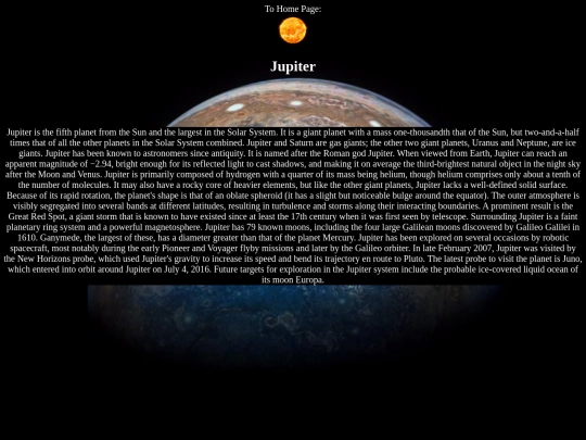 Jupiter screenshot