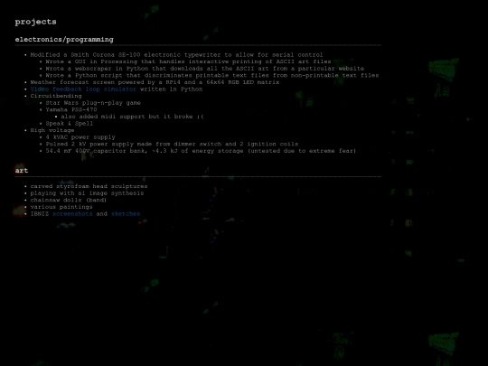 projects screenshot