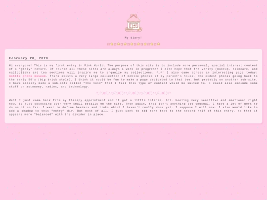 pink/diary screenshot