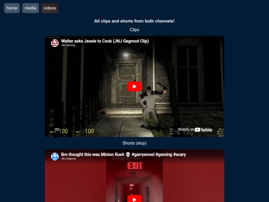 videos/clipsnshorts screenshot