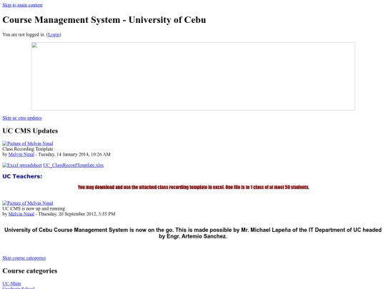 Course Management System - University of Cebu screenshot
