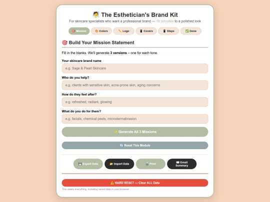 BRAND KIT/Esthetician-Brand-Kit-index screenshot