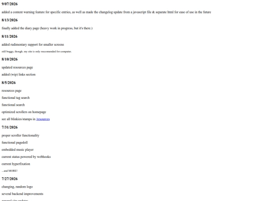 changelog screenshot