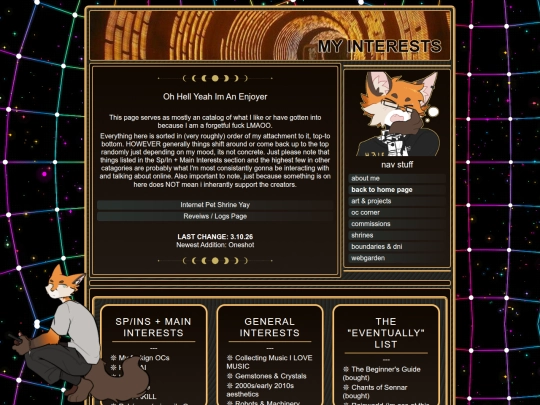 interests screenshot