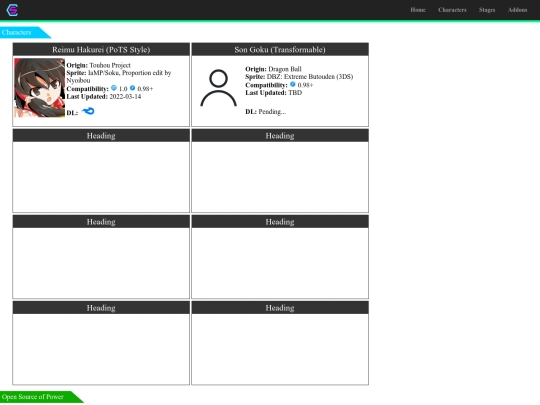 chars screenshot