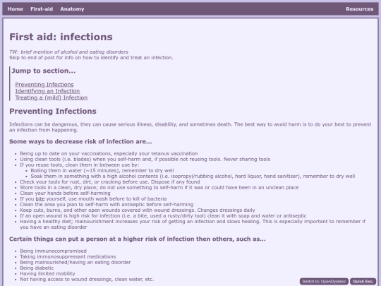 FirstAid/Infection screenshot