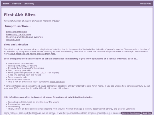 FirstAid/bitesfirstaid screenshot