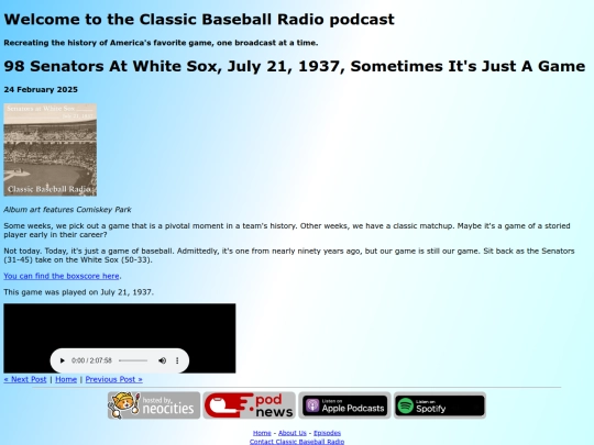 archive/posts/2025-02-24-98-Senators at White Sox, July 21, 1937, Sometimes It's Just A Game screenshot