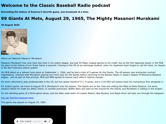 archive/posts/2025-08-29-99-Giants at Mets, August 29, 1965, The Mighty Masanori Murakami screenshot