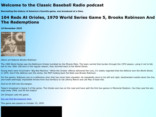 archive/posts/2025-11-10-104-Reds at Orioles, 1970 World Series Game 5, Brooks Robinson and the Redemptions screenshot
