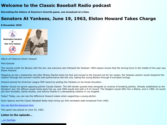 posts/2025-12-08-Senators at Yankees, June 19, 1963, Elston Howard Takes Charge screenshot