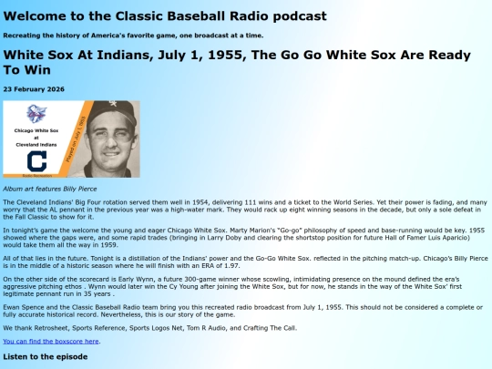 posts/2026-02-23-White Sox at Indians, July 1, 1955, The Go Go White Sox Are Ready To Win screenshot