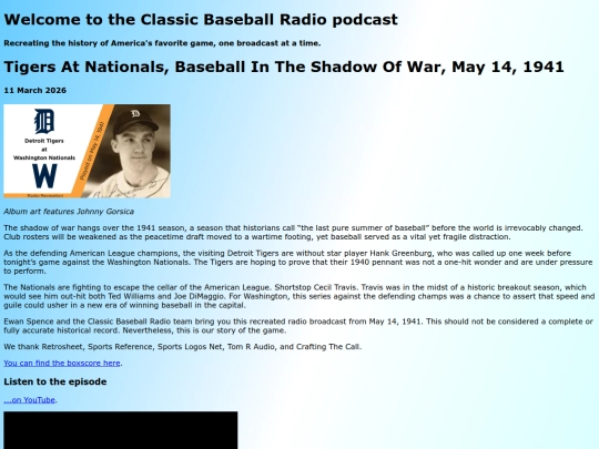 posts/2026-03-11-Tigers at Nationals, Baseball In The Shadow Of War, May 14, 1941 screenshot