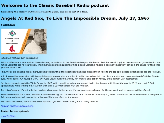 posts/2026-04-08-Angels at Red Sox, To Live The Impossible Dream, July 27, 1967 screenshot