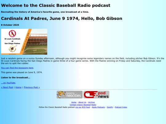 recreate/posts/2025-10-08-Cardinals at Padres, June 9 1974, Hello, Bob Gibson screenshot