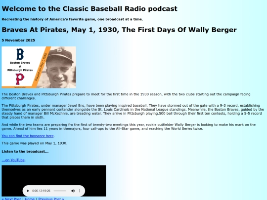 recreate/posts/2025-11-05-Braves at Pirates, May 1, 1930, The First Days Of Wally Berger screenshot