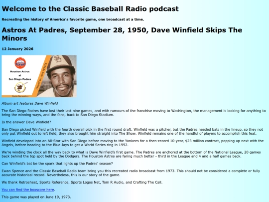 recreate/posts/2026-01-12-Astros at Padres, September 28, 1950, Dave Winfield Skips The Minors screenshot