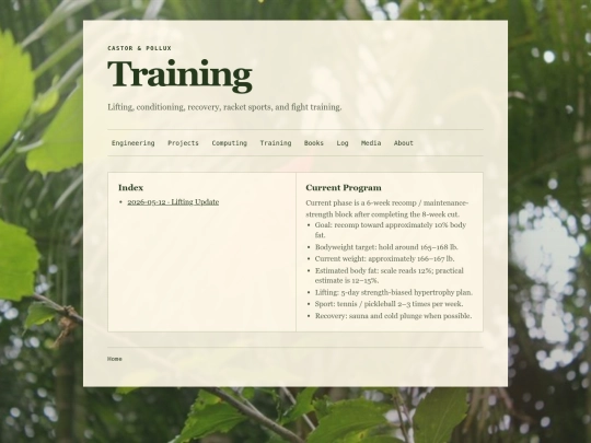 training screenshot