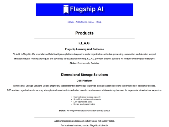 Products screenshot