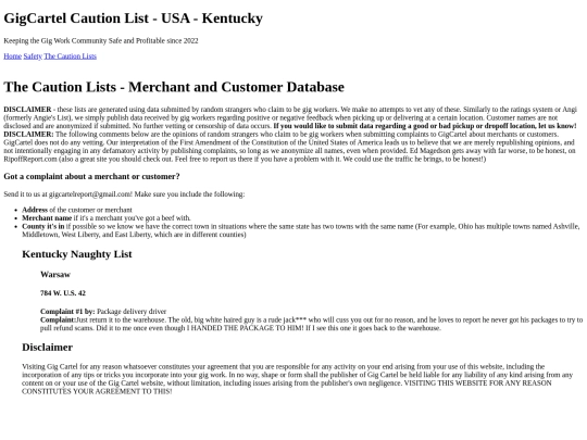 cautionlists/kentucky screenshot