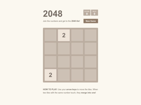 2048 screenshot